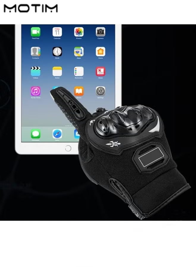 Motim Touch Screen Motorcycle Full Finger Gloves, Racing Gloves with Non Slip Rubber, Wear-Resistant, Good Grip Hard Knuckle Motorbike Protection Gloves - Image 2